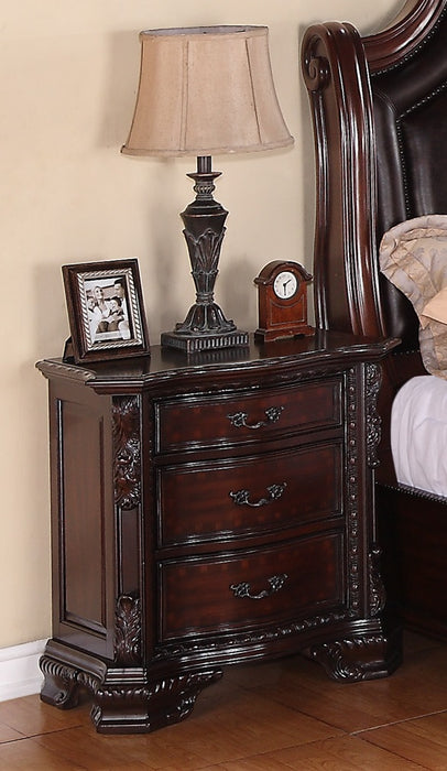 Crown Mark Furniture Sheffield Nightstand in Dark Cherry - Vida Furniture (Laredo,TX)