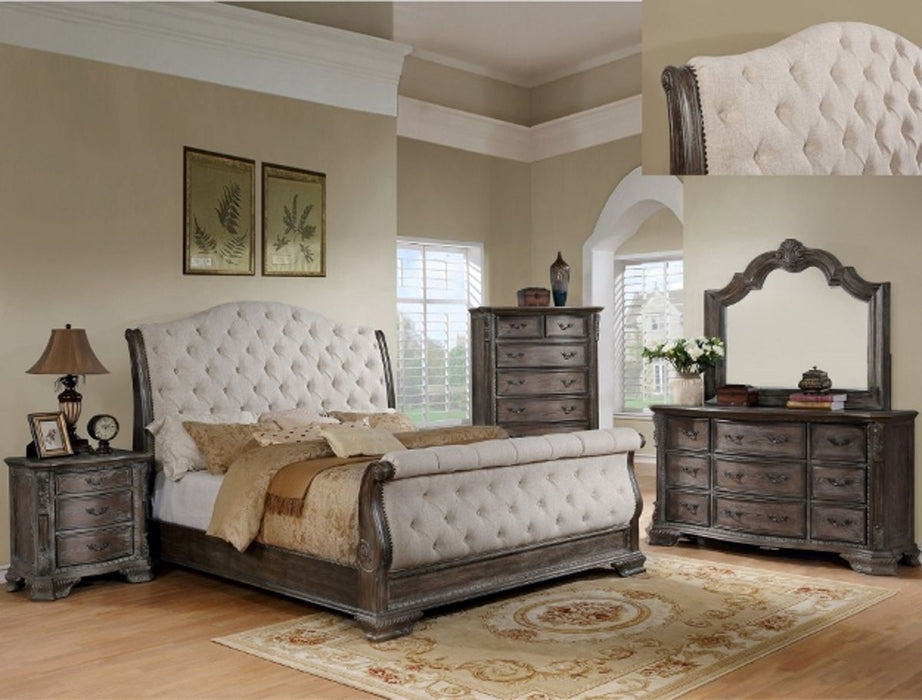 Crown Mark Sheffield Mirror in Antique Grey - Vida Furniture (Laredo,TX)