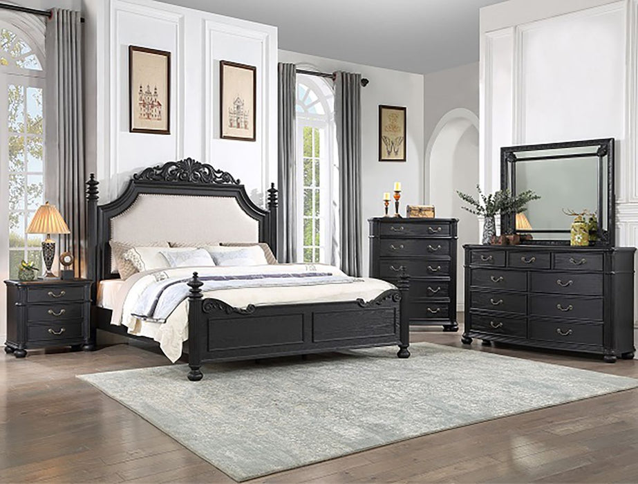 Crown Mark Furniture Kingsbury Queen Panel Bed in Black B1130-Q - Vida Furniture (Laredo,TX)