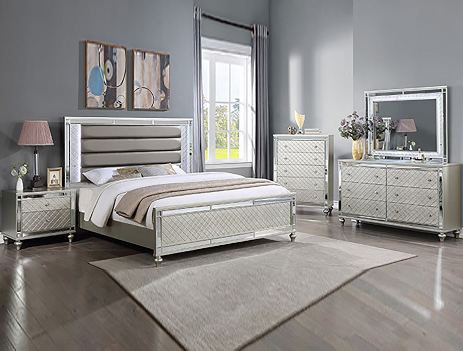 Crown Mark Furniture Cristian 5 Drawer Chest in Beige - Vida Furniture (Laredo,TX)