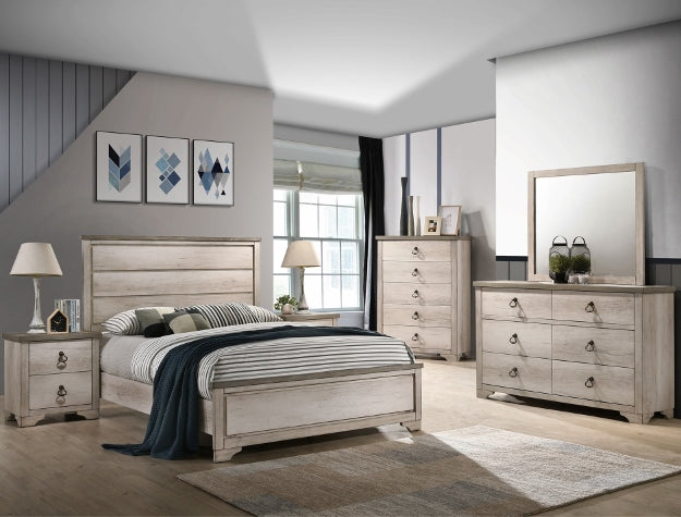 Crown Mark Patterson Mirror in Driftwood Grey - Vida Furniture (Laredo,TX)