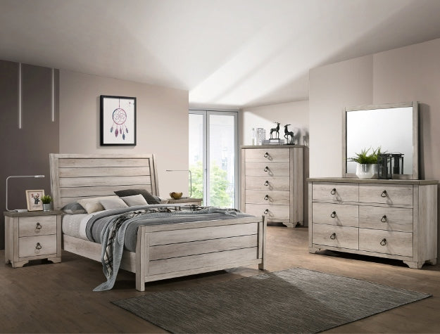 Crown Mark Patterson Mirror in Driftwood Grey - Vida Furniture (Laredo,TX)