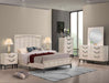 Crown Mark Furniture Veda 2 Drawer Nightstand in Beige - Vida Furniture (Laredo,TX)