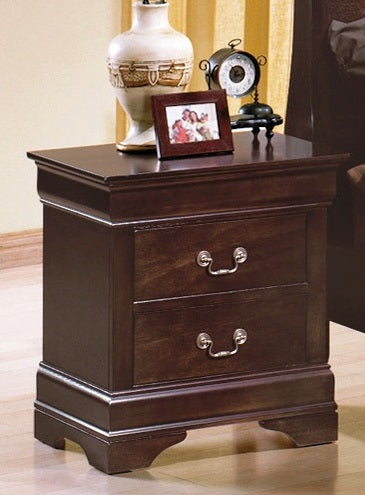 Crown Mark Furniture Louis Philip Nightstand in Dark Cherry - Vida Furniture (Laredo,TX)