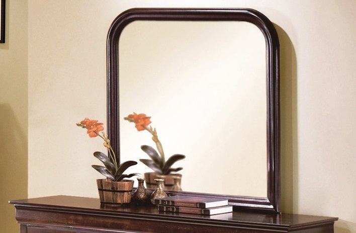 Crown Mark Furniture Louis Philip Dresser Mirror in Dark Cherry - Vida Furniture (Laredo,TX)