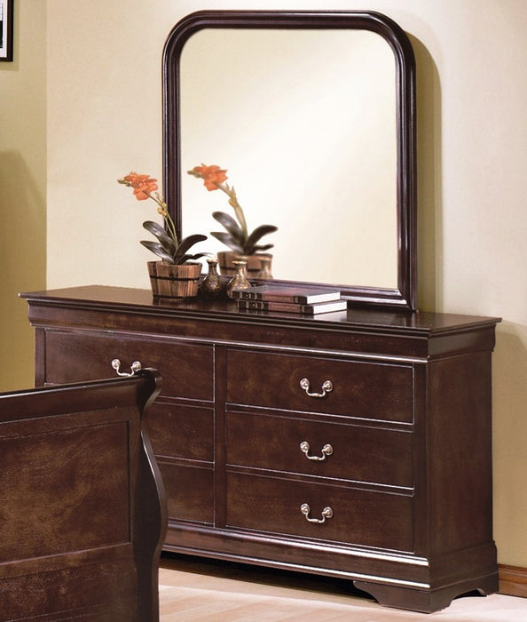 Crown Mark Furniture Louis Philip Dresser Mirror in Dark Cherry - Vida Furniture (Laredo,TX)