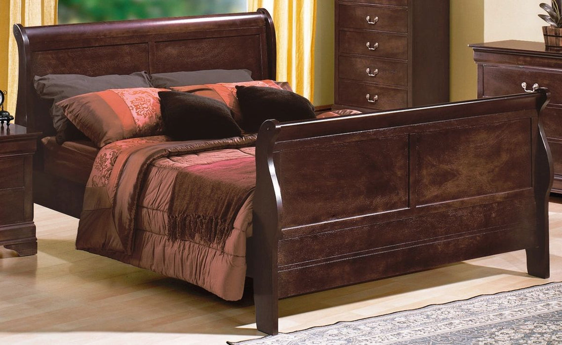 Crown Mark Furniture Louis Philip King Bed in Dark Cherry - Vida Furniture (Laredo,TX)