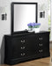 Crown Mark Furniture Louis Philip Dresser Mirror in Black - Vida Furniture (Laredo,TX)