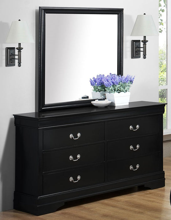 Crown Mark Furniture Louis Philip Dresser in Black - Vida Furniture (Laredo,TX)