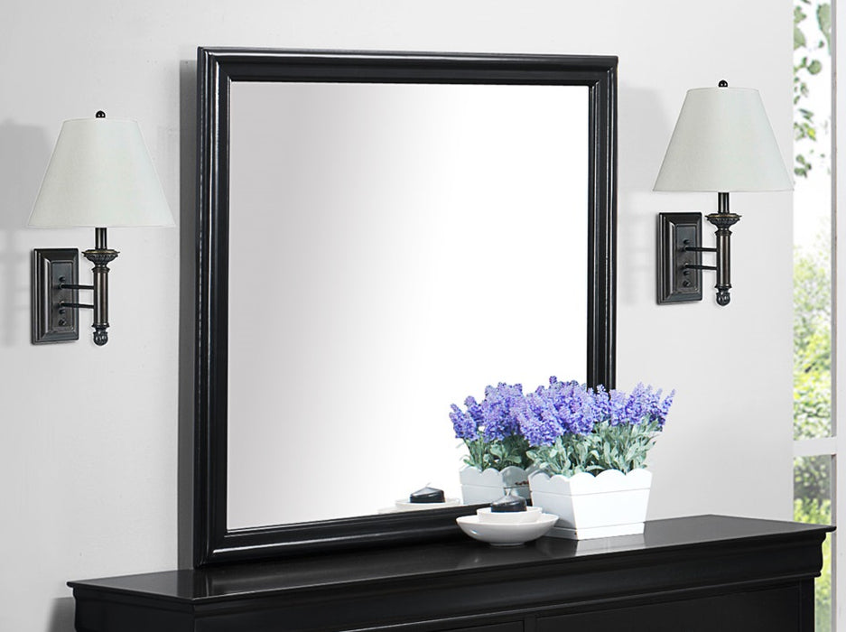 Crown Mark Furniture Louis Philip Dresser Mirror in Black - Vida Furniture (Laredo,TX)