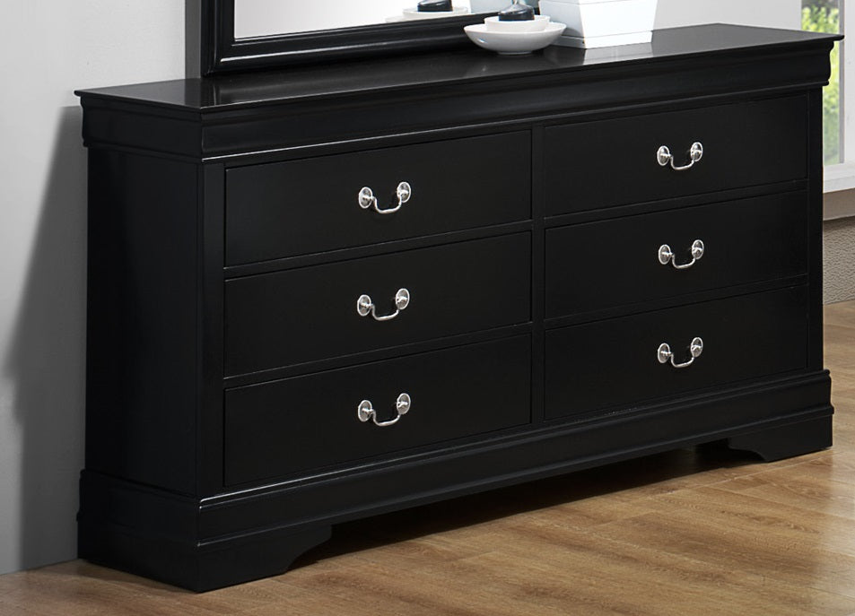 Crown Mark Furniture Louis Philip Dresser in Black - Vida Furniture (Laredo,TX)