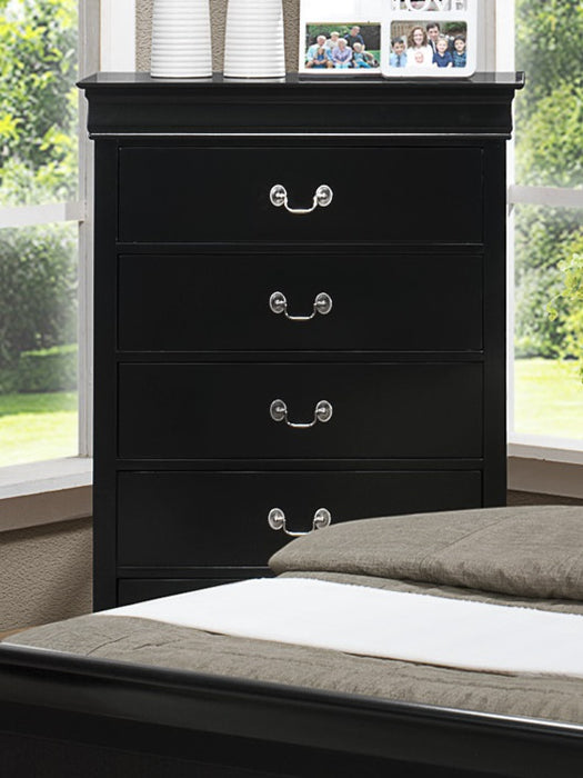 Crown Mark Furniture Louis Philip Drawer Chest in Black - Vida Furniture (Laredo,TX)