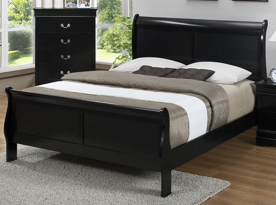 Crown Mark Furniture Louis Philip Twin Bed in Black - Vida Furniture (Laredo,TX)