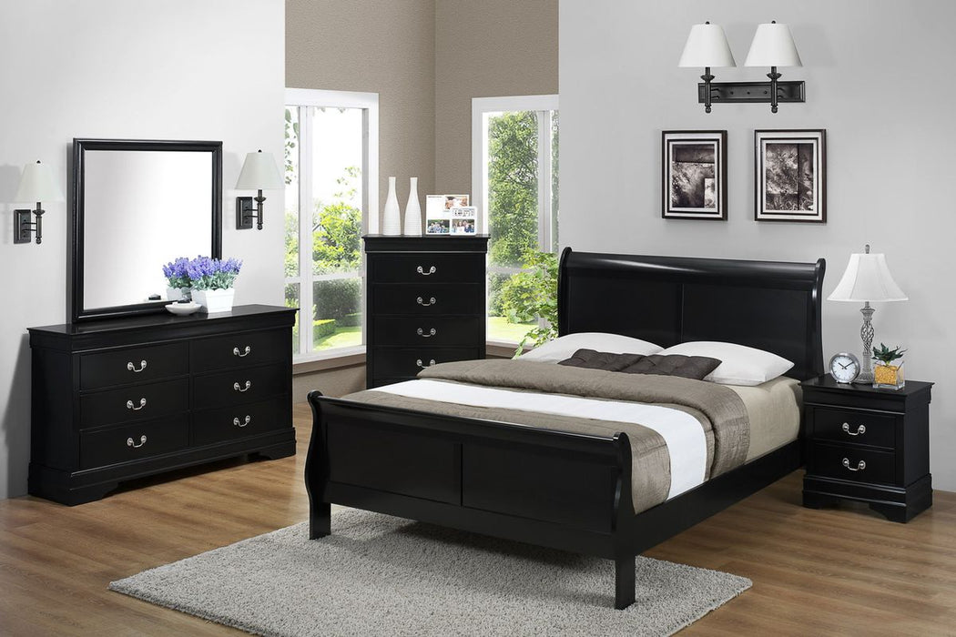 Crown Mark Furniture Louis Philip Nightstand in Black - Vida Furniture (Laredo,TX)