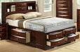 Crown Mark Furniture Emily Captain's King Bed in Rich Cherry - Vida Furniture (Laredo,TX)