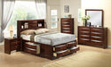 Crown Mark Furniture Emily Captain's King Bed in Rich Cherry - Vida Furniture (Laredo,TX)