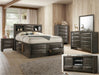 Crown Mark Emily Nightstand in Grey - Vida Furniture (Laredo,TX)