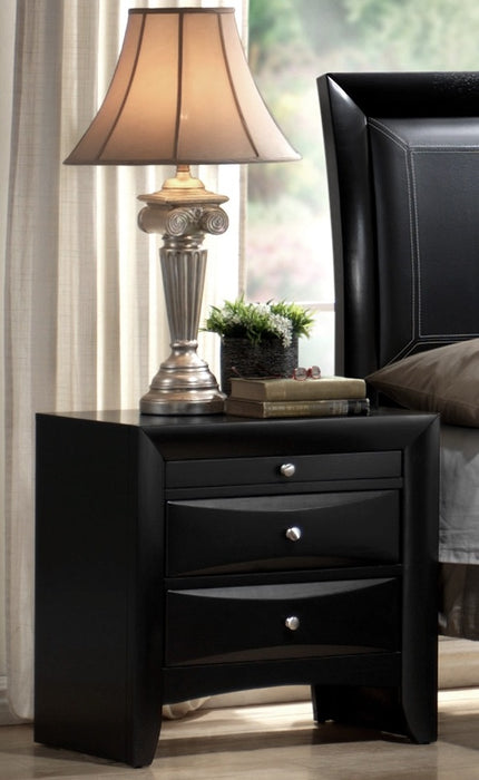 Crown Mark Furniture Emily Nightstand in Black - Vida Furniture (Laredo,TX)