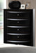 Crown Mark Furniture Emily Drawer Chest in Black - Vida Furniture (Laredo,TX)