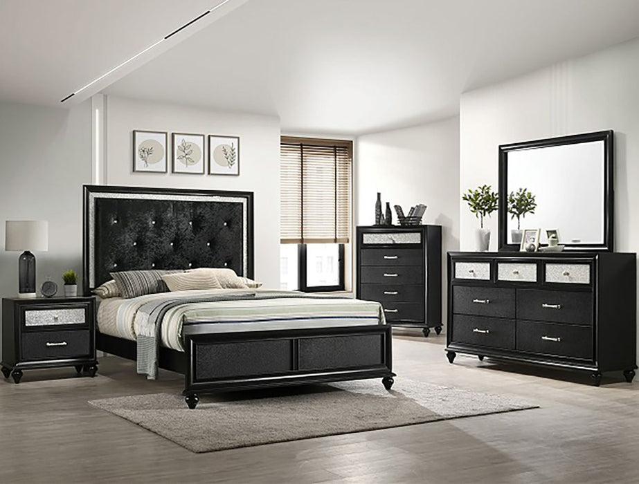 Crown Mark Furniture Lila 2 Drawer Nightstand in Black - Vida Furniture (Laredo,TX)