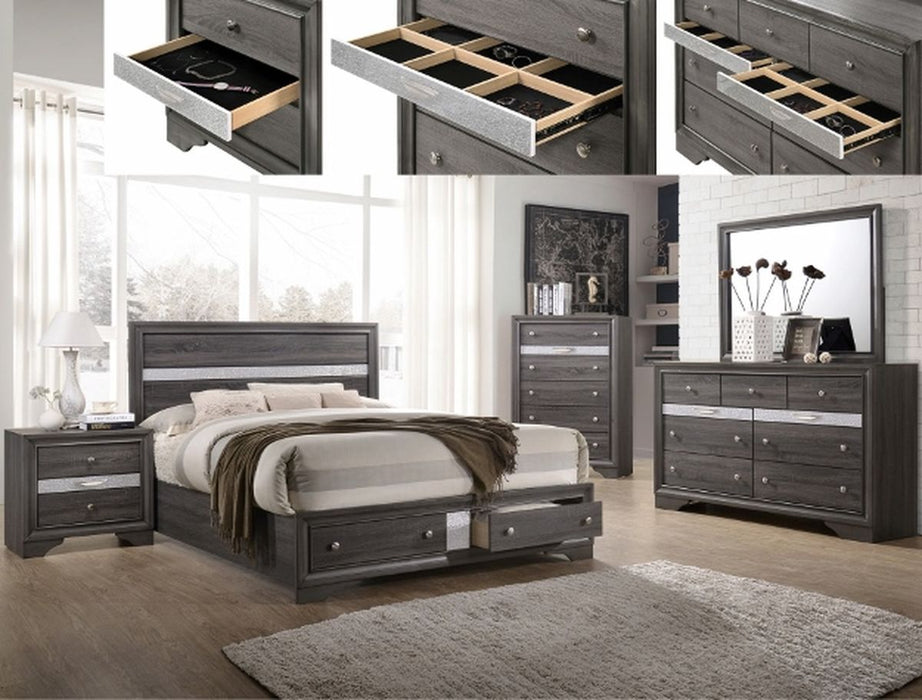 Crown Mark Regata Mirror in Grey - Vida Furniture (Laredo,TX)