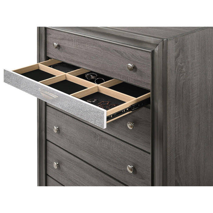 Crown Mark Regata Chest in Grey - Vida Furniture (Laredo,TX)