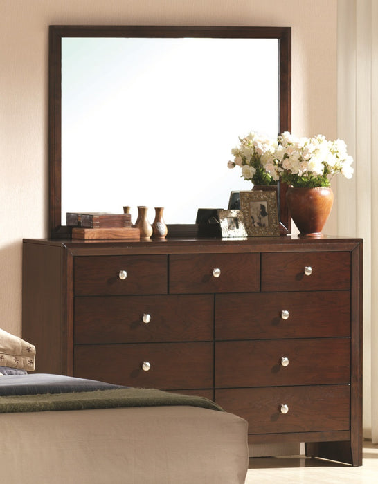 Crown Mark Furniture Evan Dresser Mirror in Warm Brown - Vida Furniture (Laredo,TX)