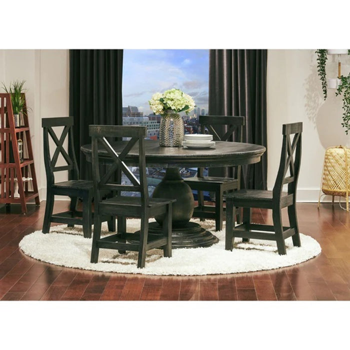 Elements International Britton Mary Dining Table in Charcoal - Vida Furniture (Laredo,TX)