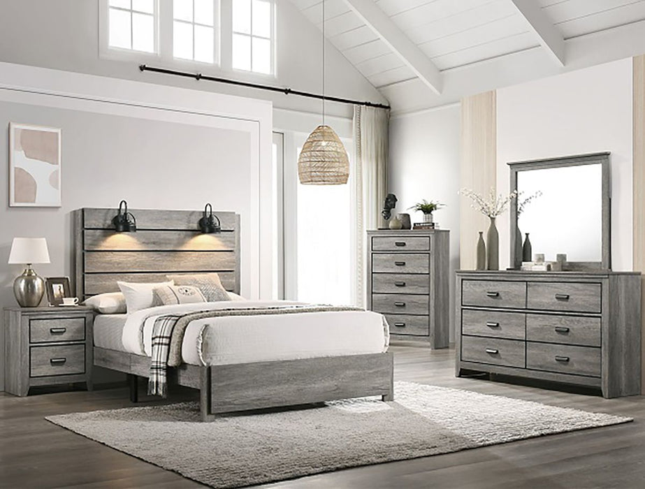 Crown Mark Furniture Carter 2 Drawer Nightstand in Gray - Vida Furniture (Laredo,TX)