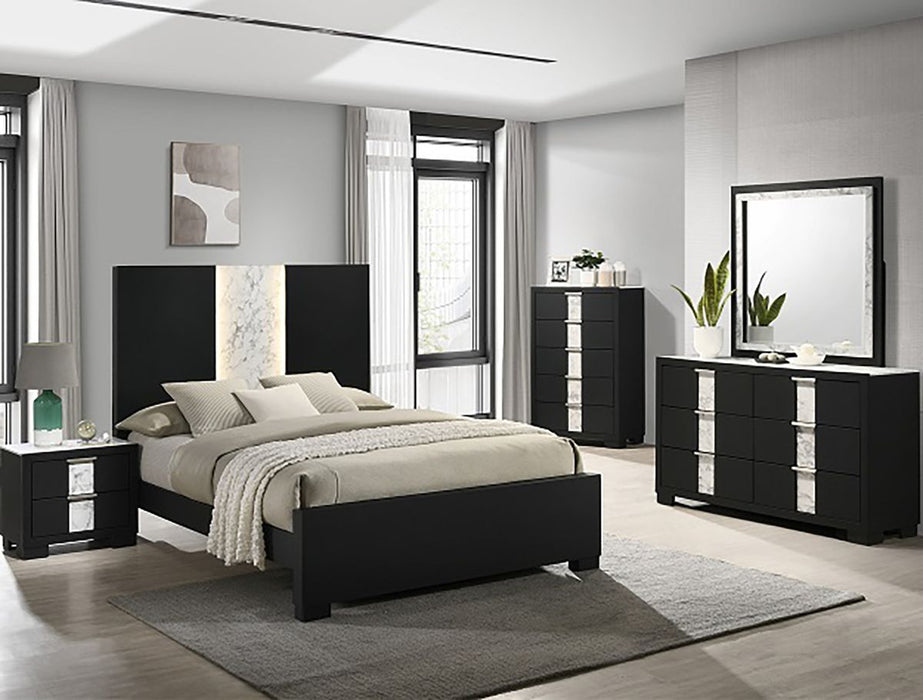 Crown Mark Furniture Rangley 2 Drawer Nightstand in Black - Vida Furniture (Laredo,TX)