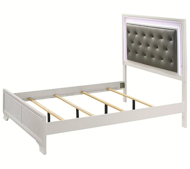 Crown Mark Furniture Lyssa King Upholstered Bed in White B4310-K - Vida Furniture (Laredo,TX)