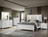 Crown Mark Furniture Cressida Queen Upholstered Panel Bed in White B7300-Q - Vida Furniture (Laredo,TX)