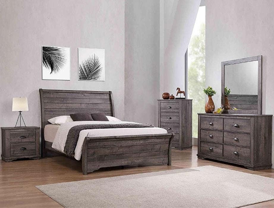 Crown Mark Furniture Coralee King Sleigh Bed in Gray B8100-K - Vida Furniture (Laredo,TX)