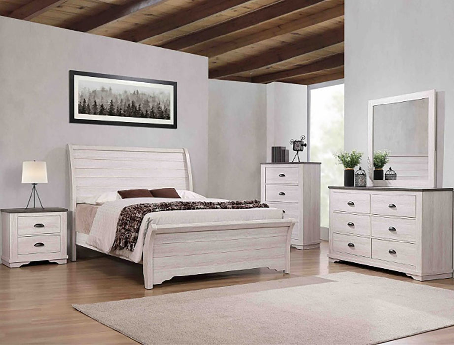 Crown Mark Furniture Coralee King Sleigh Bed in White B8130-K - Vida Furniture (Laredo,TX)