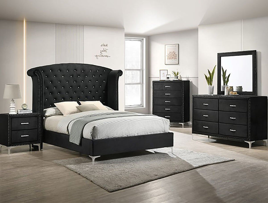 Crown Mark Furniture Lucinda 6 Drawer Dresser in Black - Vida Furniture (Laredo,TX)