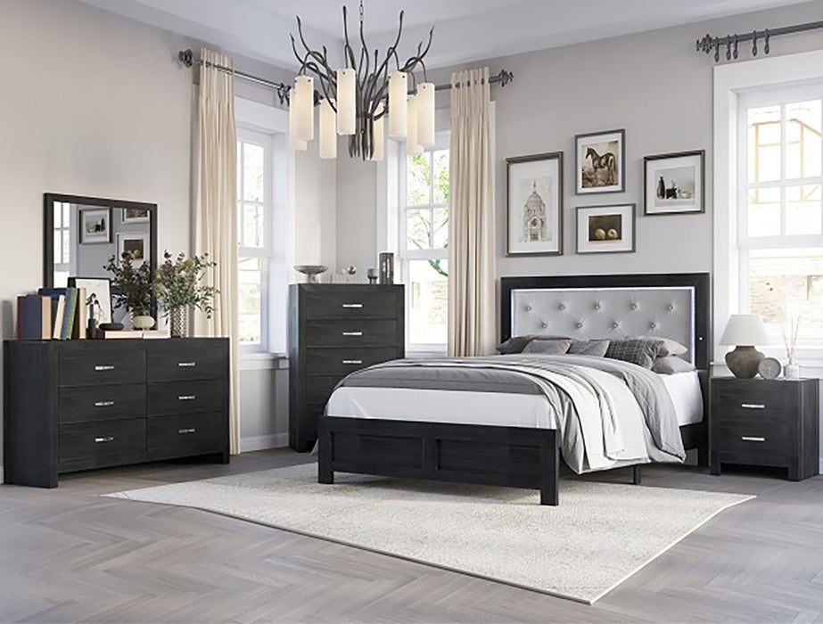 Crown Mark Furniture Jaylen 5 Drawer Chest in Black - Vida Furniture (Laredo,TX)