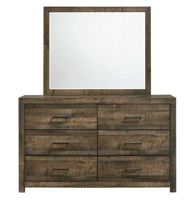 Elements International Bailey Mirror in Warm Walnut - Vida Furniture (Laredo,TX)