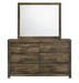 Elements International Bailey Mirror in Warm Walnut - Vida Furniture (Laredo,TX)