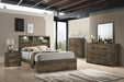 Elements International Bailey King Music Bed in Warm Walnut BY520KB - Vida Furniture (Laredo,TX)