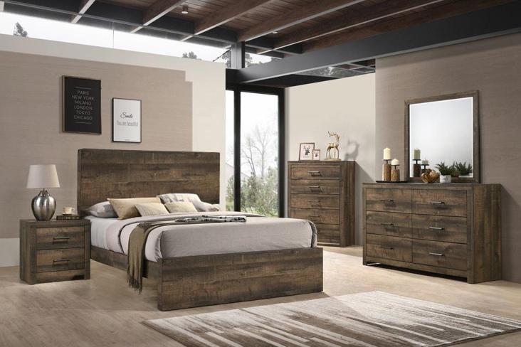 Elements International Bailey Mirror in Warm Walnut - Vida Furniture (Laredo,TX)