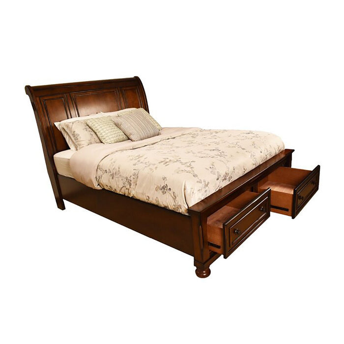Galaxy Home Baltimore King Bed in Dark Walnut - Vida Furniture (Laredo,TX)