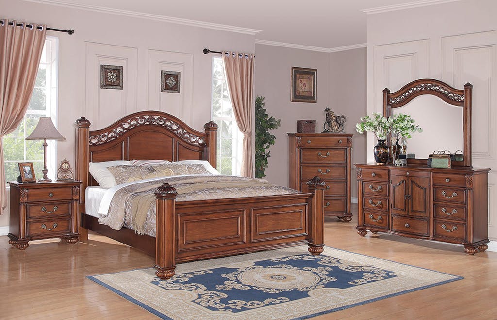 Elements International Barkley Square Mirror in Oak - Vida Furniture (Laredo,TX)