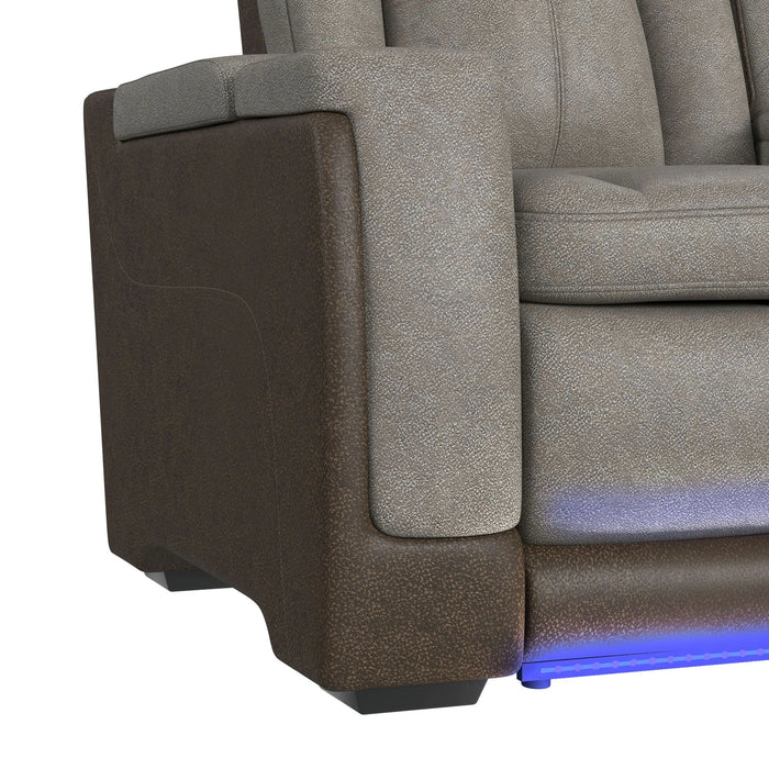 Lantana Power Motion Loveseat with Power Headrest, Led, and Console