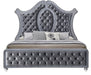Crown Mark Furniture Voltare Queen Bed in Dark Grey - Vida Furniture (Laredo,TX)
