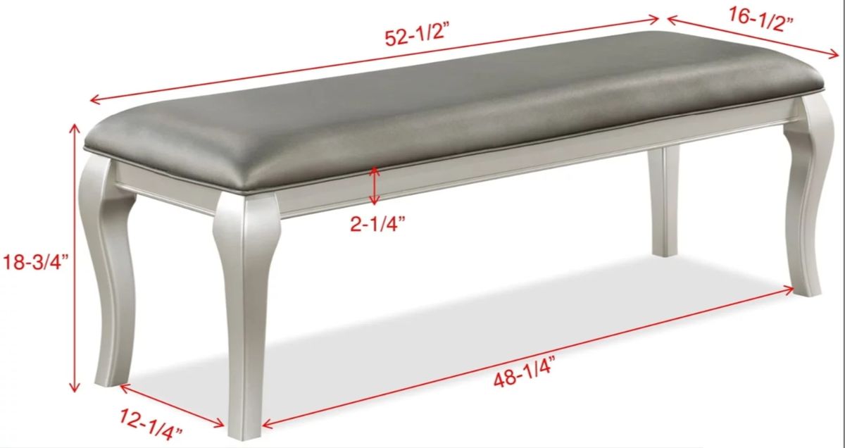 Crown Mark Furniture Caldwell Bench in Light Champagne - Vida Furniture (Laredo,TX)