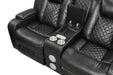 Galaxy Home Benz LED & Power Reclining Loveseat in Black - Vida Furniture (Laredo,TX)