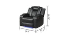 Galaxy Home Benz LED & Power Recliner Chair in Black - Vida Furniture (Laredo,TX)