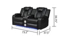 Galaxy Home Benz LED & Power Reclining Loveseat in Black - Vida Furniture (Laredo,TX)