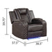 Galaxy Home Benz LED & Power Recliner Chair in Brown - Vida Furniture (Laredo,TX)