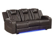 Galaxy Home Benz LED & Power Reclining Sofa in Brown - Vida Furniture (Laredo,TX)
